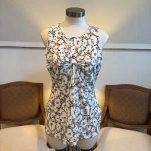 NWT Roberto Cavalli White and Brown Leopard Print Top